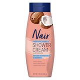 NAIR Sensitive Shower Cream Hair Remover with Natural Coconut Oil and Vitamin E, 12 oz