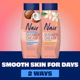 NAIR Sensitive Shower Cream Hair Remover with Natural Coconut Oil and Vitamin E, 12 oz