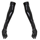Long Faux Leather Gloves