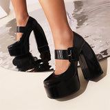 Sexy Mary Jane Buckle Pumps