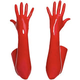 Long Faux Leather Gloves