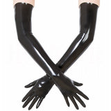 Long Faux Leather Gloves
