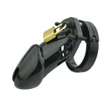 Hard Plastic Chastity Cage with 5 Size Rings and a Brass Lock