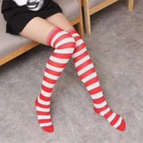 Over Knee Striped Anime Thigh High Stockings