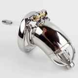 Stainless Steel Chastity Device With Urethral Catheter & Spike Ring