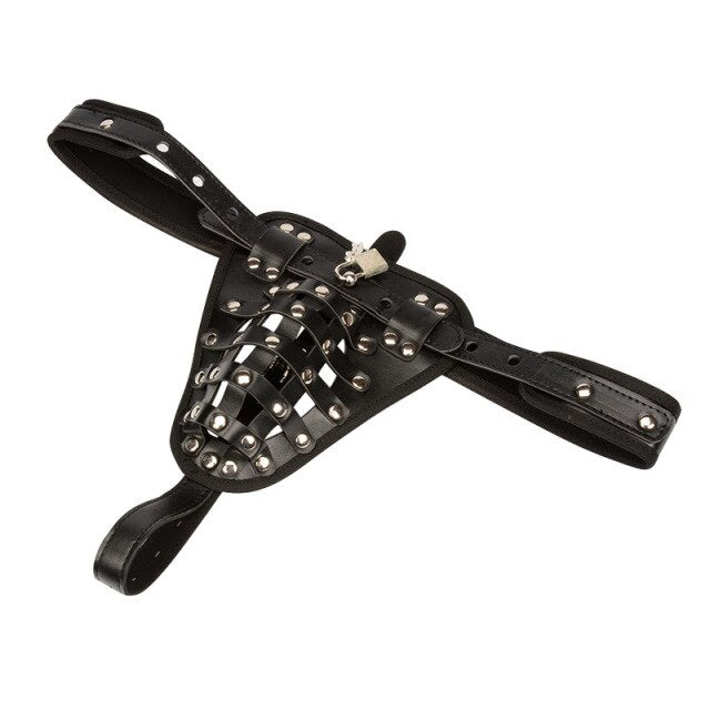 PU leather Chastity Cage Belt