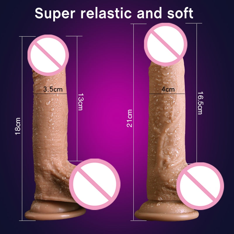 Big Soft Realistic Silicon Dildo with Suction Cup