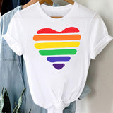 Pride Love Graphic Short-Sleeve T-shirt, women's style