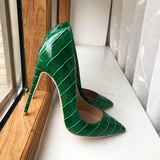 Tikicup Green Crocodile Effect Heels (8/10/12")