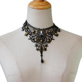 Gothic Victorian Black Lace style Pirate Choker Necklace